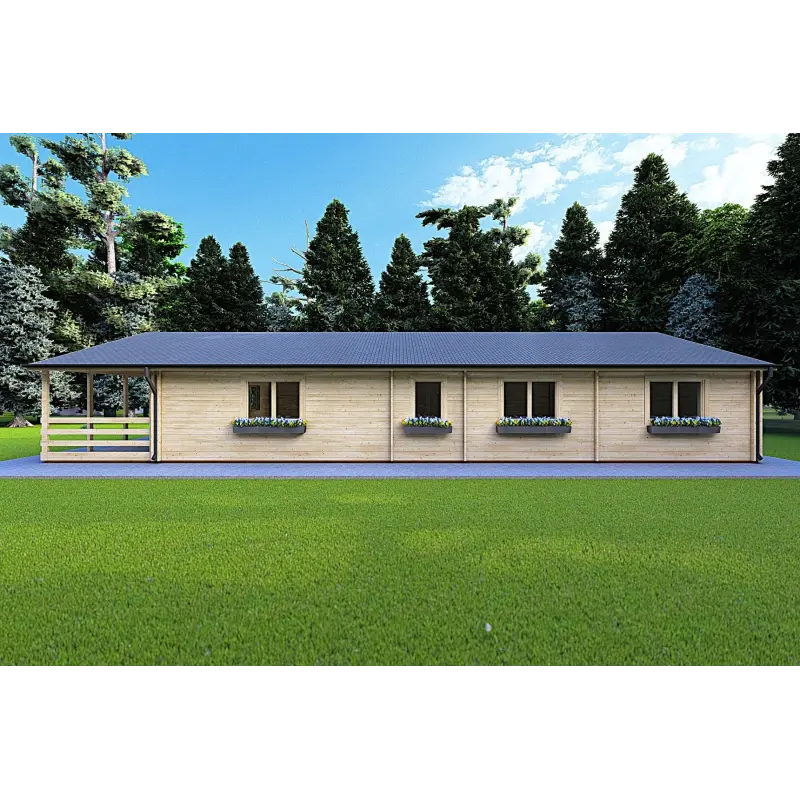Maison en bois SOFIA 8x14.50, 44/100/44 mm, côté droit