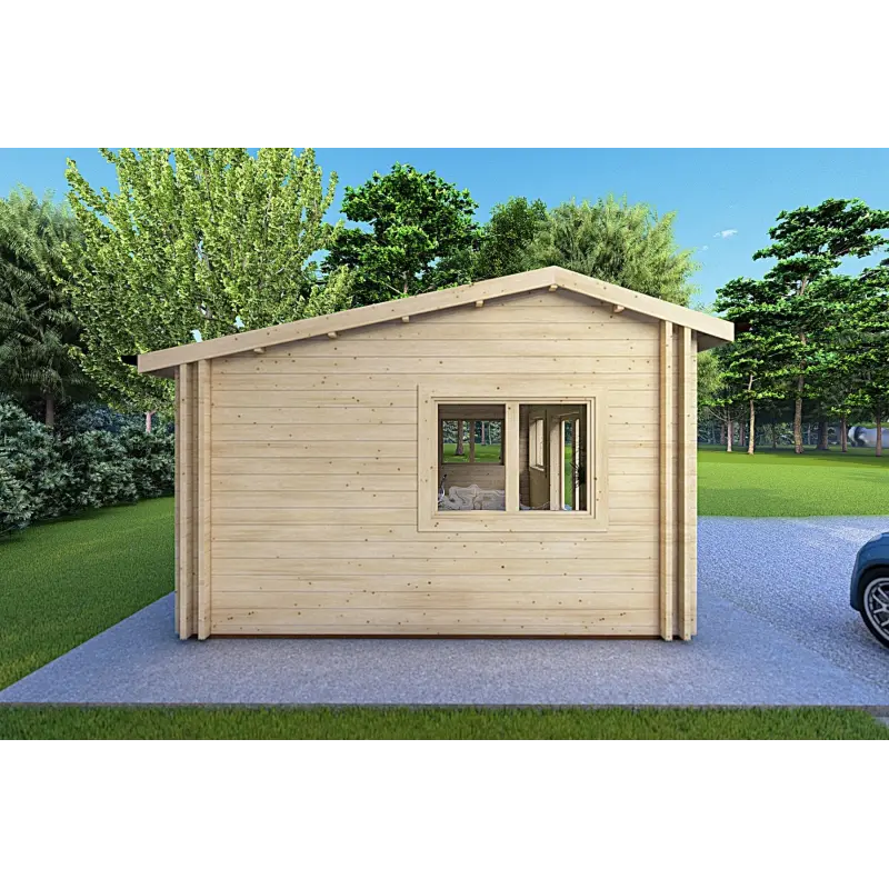 Maison en bois isolée CAMILLA 5.5x4.2 44mm, côté gauche