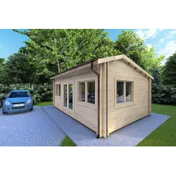 Maison isolée CAMILLA 6x4.2 44/100/44 mm, façade côté droit