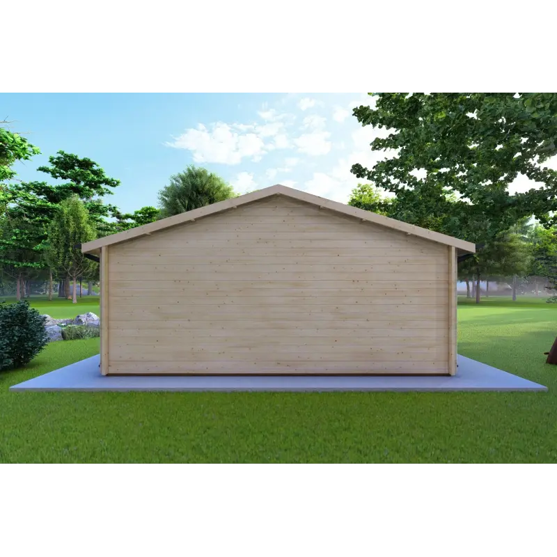 Chalet bois PERLA 6x6 44mm, vue arrière