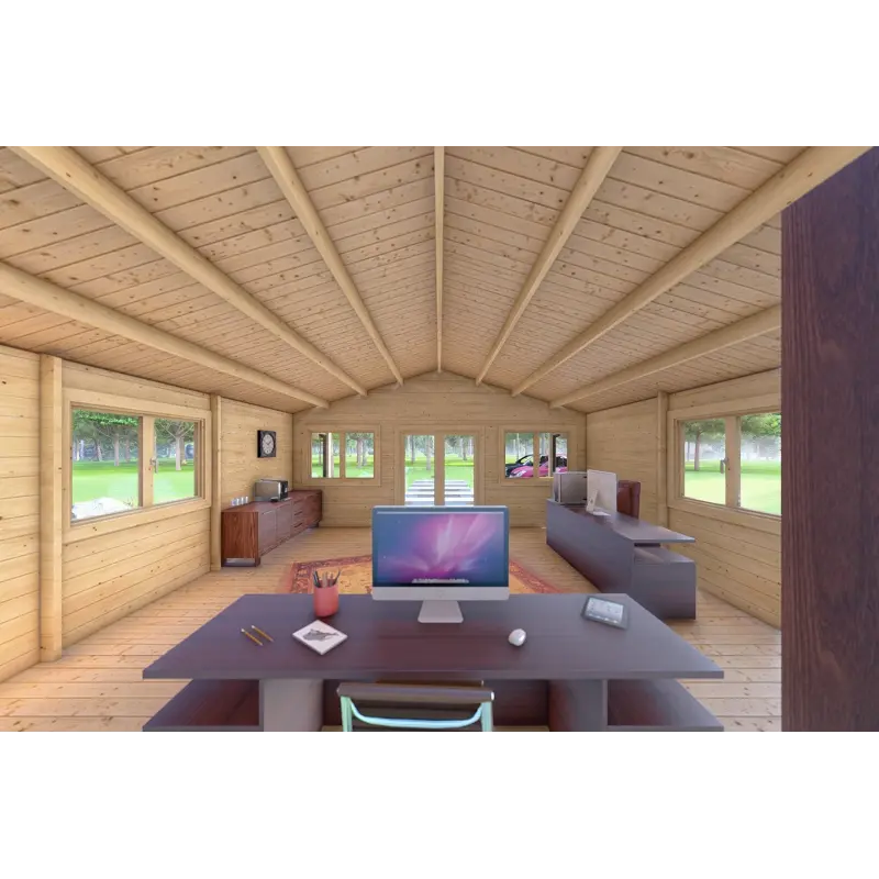 Chalet bois PERLA 6x6 44mm, intérieur