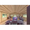 Chalet bois PERLA 6x6 44mm, intérieur