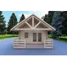 Maison en bois isolée avec mezzanine et terrasse GAIA 33.30 m², 44/100/44 mm, vue frontale