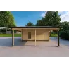 Garage en bois SIMPLE avec auvent 3x6, 44mm, côté droit