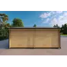 Garage en bois SIMPLE avec auvent 3x6, 44mm, côté gauche