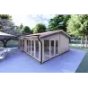 Chalet en bois AUGUSTA 8x6, 60mm, façade côté droit