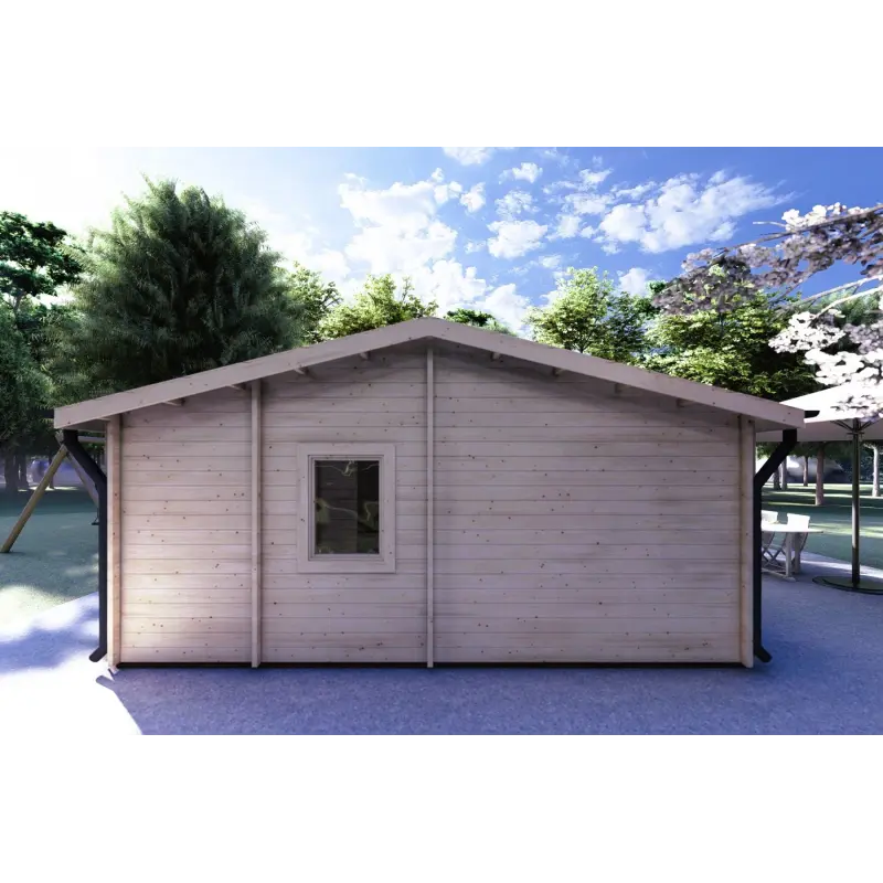 Chalet en bois AUGUSTA 8x6, 60mm, côté gauche
