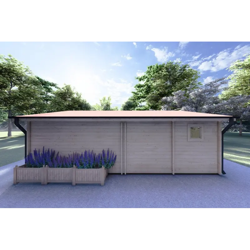 Chalet en bois AUGUSTA 8x6, 60mm, vue arrière