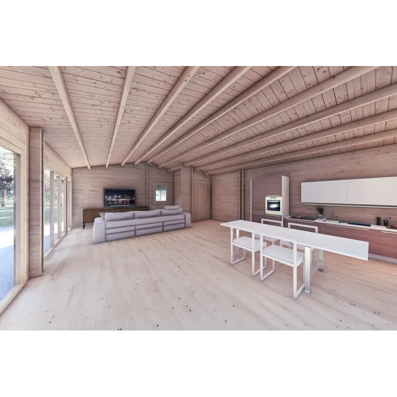 Chalet en bois AUGUSTA 8x6, 60mm, intérieur