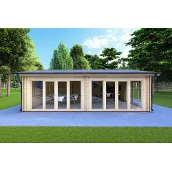 Maison isolée AUGUSTA 8x6, 44/100/44 mm, vue frontale