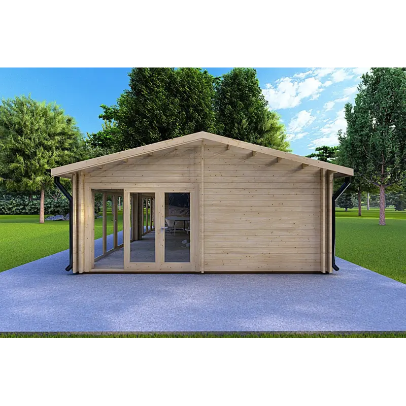 Maison isolée AUGUSTA 8x6, 44/100/44 mm, côté droit