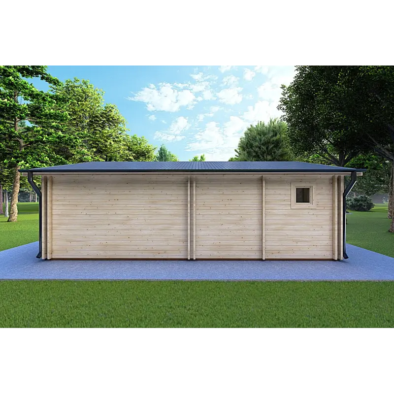 Maison isolée AUGUSTA 8x6, 44/100/44 mm, vue arrière