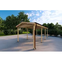 Carport en bois 6x3, 18 m², façade côté droit