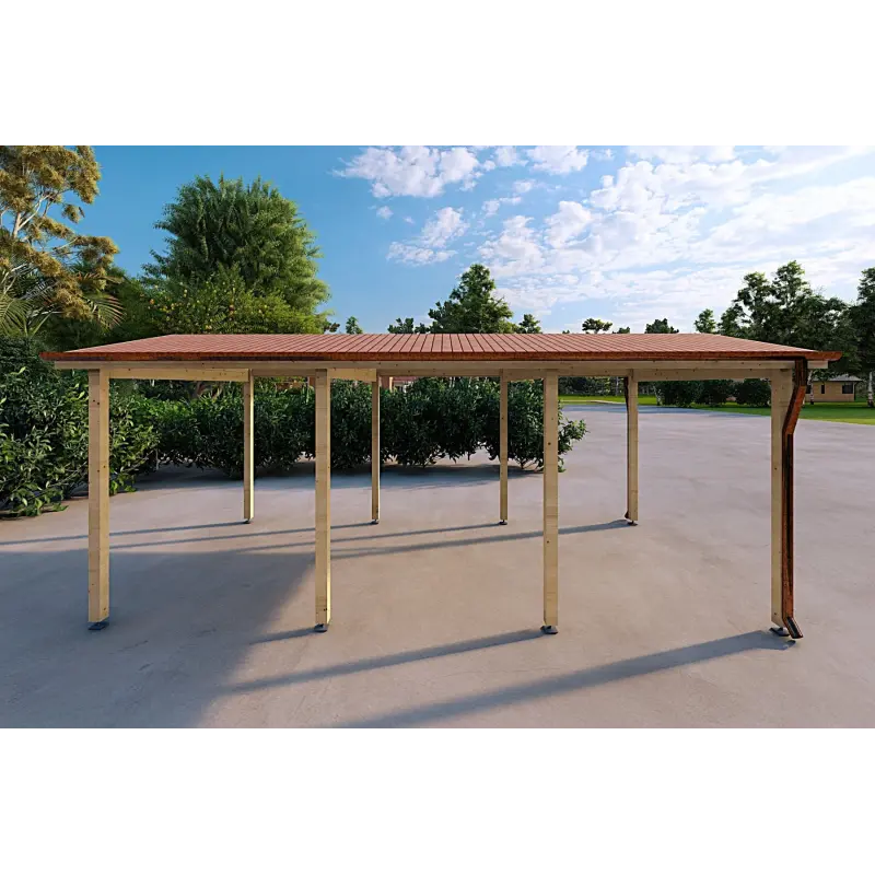 Carport en bois 6x3, 18 m², côté droit