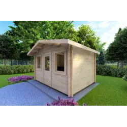 Abri de jardin CHIARA 4x3, 44mm, façade côté droit