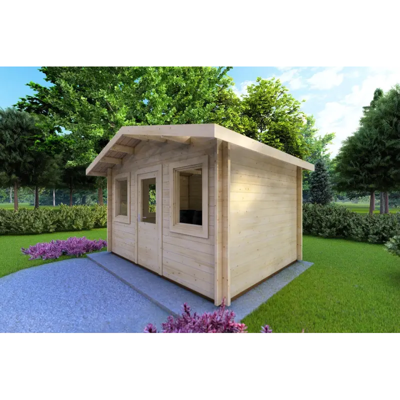 Abri de jardin CHIARA 4x3, 44mm, façade côté droit