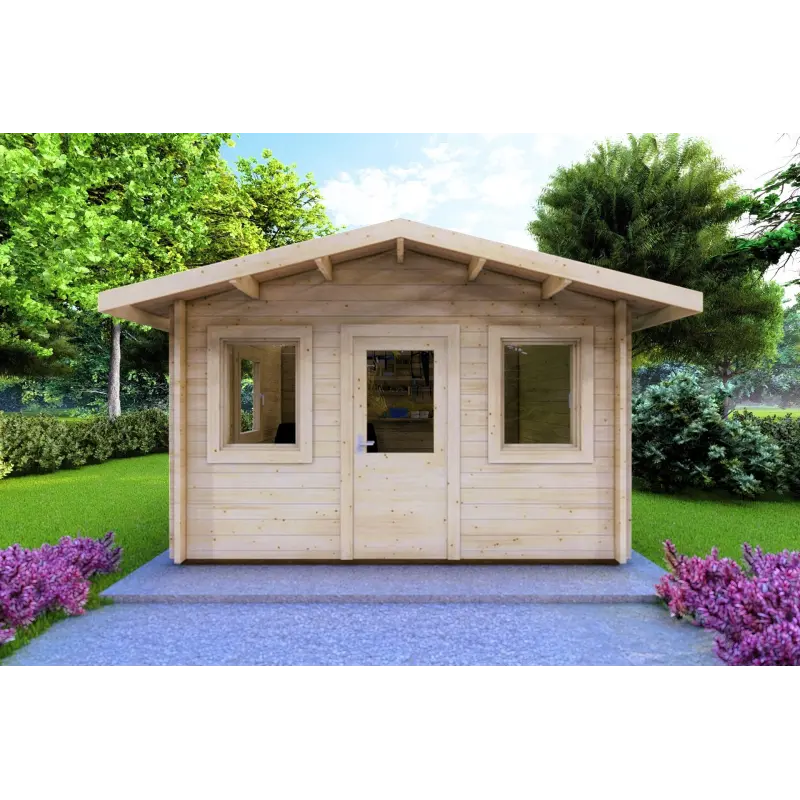 Abri de jardin CHIARA 4x3, 44mm, vue frontale