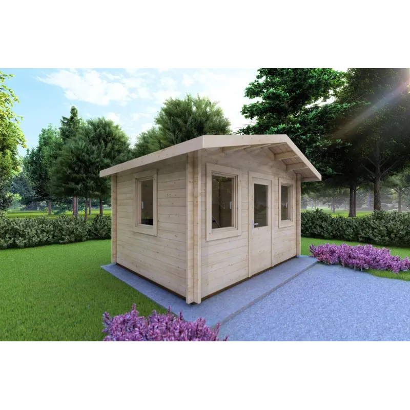 Abri de jardin CHIARA 4x3, 44mm, façade côté gauche
