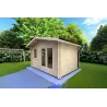 Remise en bois GIULIA 4x3, 44mm, façade côté droit
