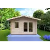 Remise en bois GIULIA 4x3, 44mm, vue frontale