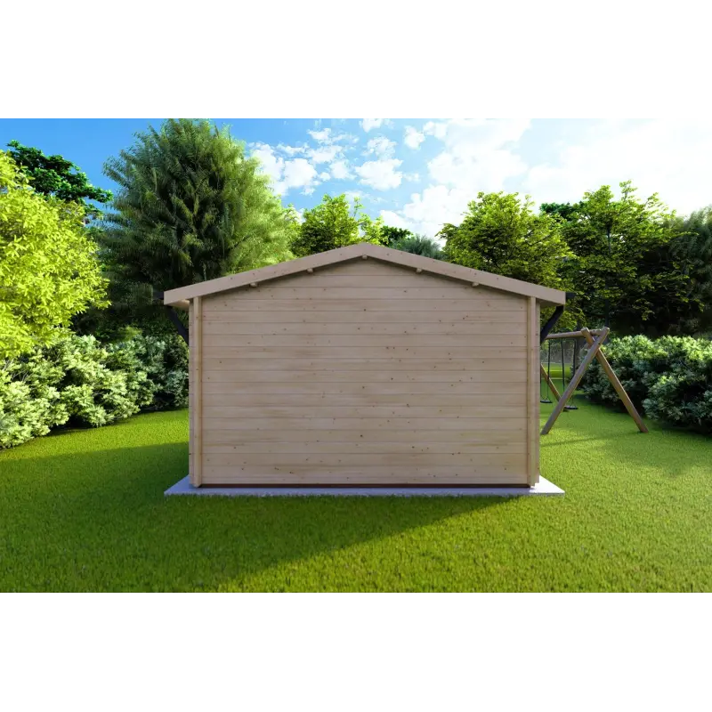 Remise en bois GIULIA 4x3, 44mm, vue arrière
