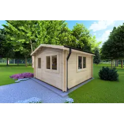 Abri de jardin ANNA 4x4, 44mm, façade côté droit