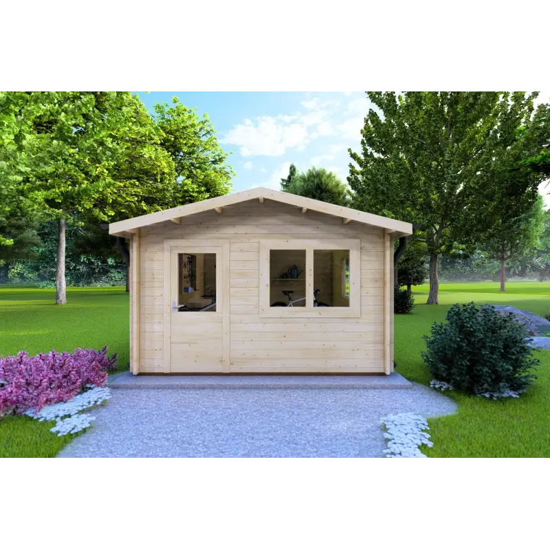 Abri de jardin ANNA 4x4, 44mm, vue frontale