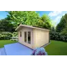 Maison en bois de jardin LAURA 4x4, 44mm, façade côté droit