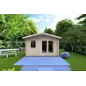 Maison en bois de jardin LAURA 4x4, 44mm, vue frontale