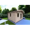 Maison en bois de jardin LAURA 4x4, 44mm, façade côté gauche