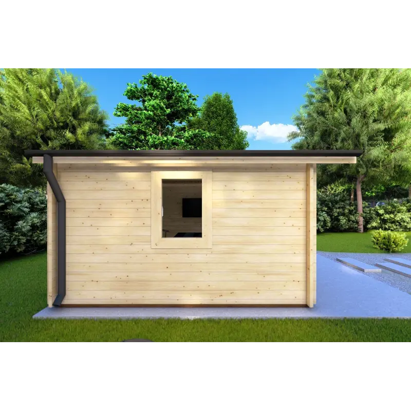 Maison en bois de jardin LAURA 4x4, 44mm, côté gauche