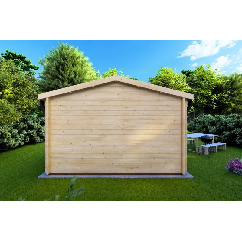 Maison en bois de jardin LAURA 4x4, 44mm, vue arrière