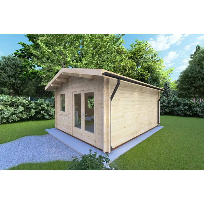 Maison en bois de jardin MATILDE 5x4, 44mm, façade côté droit