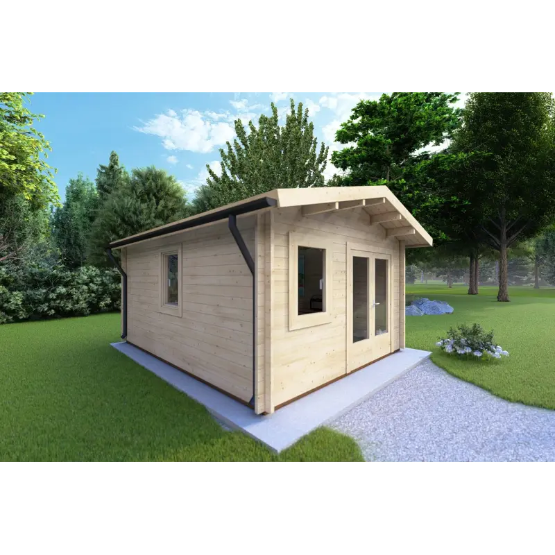 Maison en bois de jardin MATILDE 5x4, 44mm, façade côté gauche