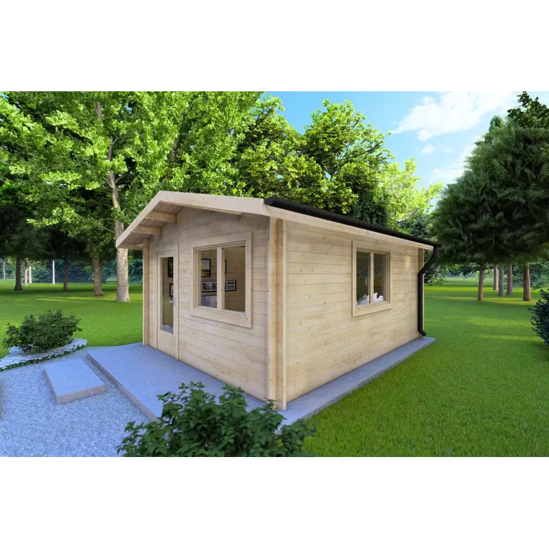 Abris de jardin en bois ANITA 5x4, 44mm, façade côté droit