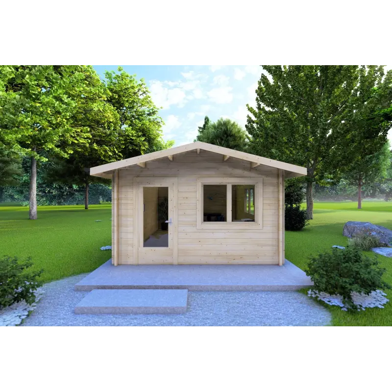 Abris de jardin en bois ANITA 5x4, 44mm, vue frontale