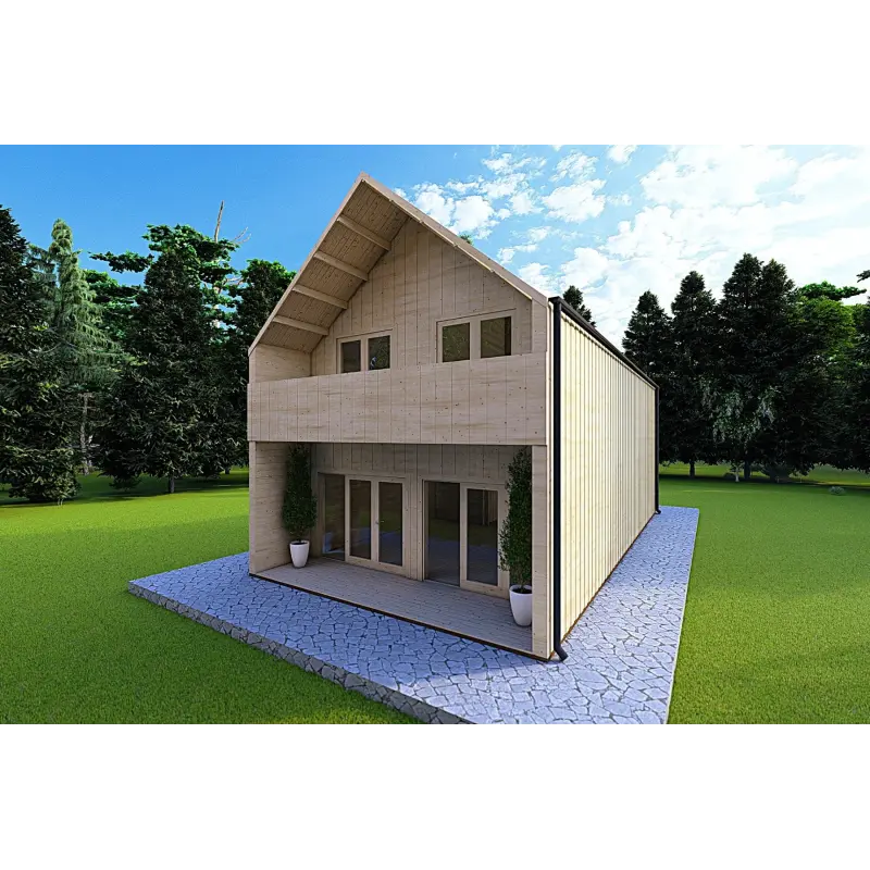 Maison isolée style moderne PENELOPE 98 m², 44/80/30/40 mm, façade côté droit