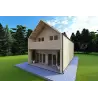 Maison isolée style moderne PENELOPE 98 m², 44/80/30/40 mm, façade côté droit