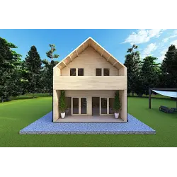 Maison isolée style moderne PENELOPE 98 m², 44/80/30/40 mm, vue frontale