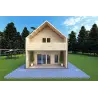 Maison isolée style moderne PENELOPE 98 m², 44/80/30/40 mm, vue arrière