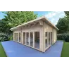 Chalet en bois AURELIA 6x8, 44mm, façade côté droit