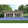 Chalet en bois AURELIA 6x8, 44mm, vue frontale