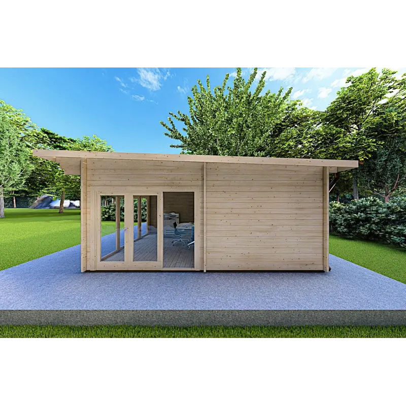 Chalet en bois AURELIA 6x8, 44mm, côté droit