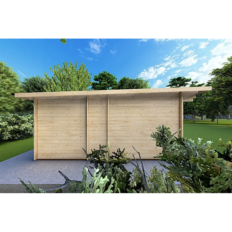 Chalet en bois AURELIA 6x8, 44mm, côté gauche