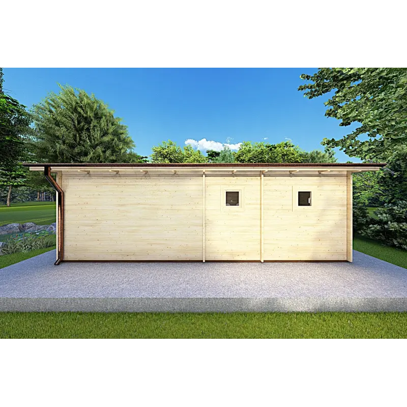 Chalet en bois AURELIA 6x8, 44mm, vue arrière