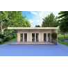Chalet bois FLAMINIA 8x6, 44mm, vue frontale