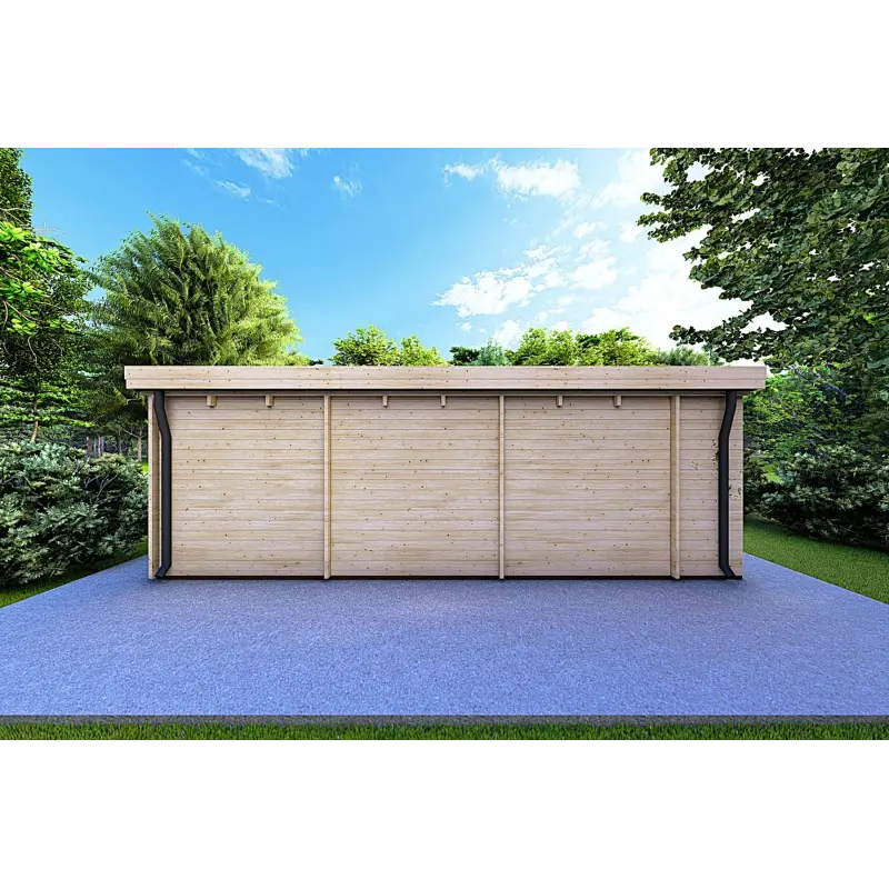 Chalet bois FLAMINIA 8x6, 44mm, vue arrière