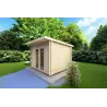 Maison en bois de jardin ILARIA 3x3, 44mm, façade côté droit