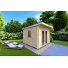 Maison en bois de jardin ILARIA 3x3, 44mm, façade côté gauche