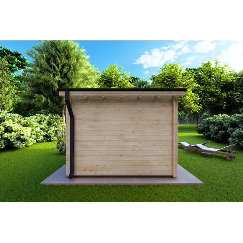 Maison en bois de jardin ILARIA 3x3, 44mm, vue arrière